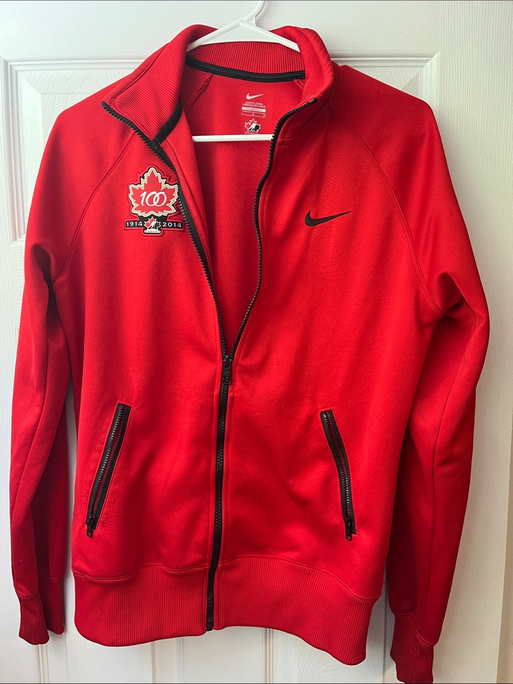 Nike Hockey Canada Red Unisex Full-Zip Bomber Jacket